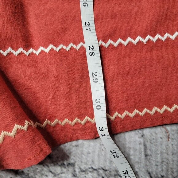 Francesca's Blue Rain Clay Red Multicolor Stripe Romper 100% Cotton Size S - Picture 10 of 11